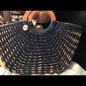 Authentic sak straw purse